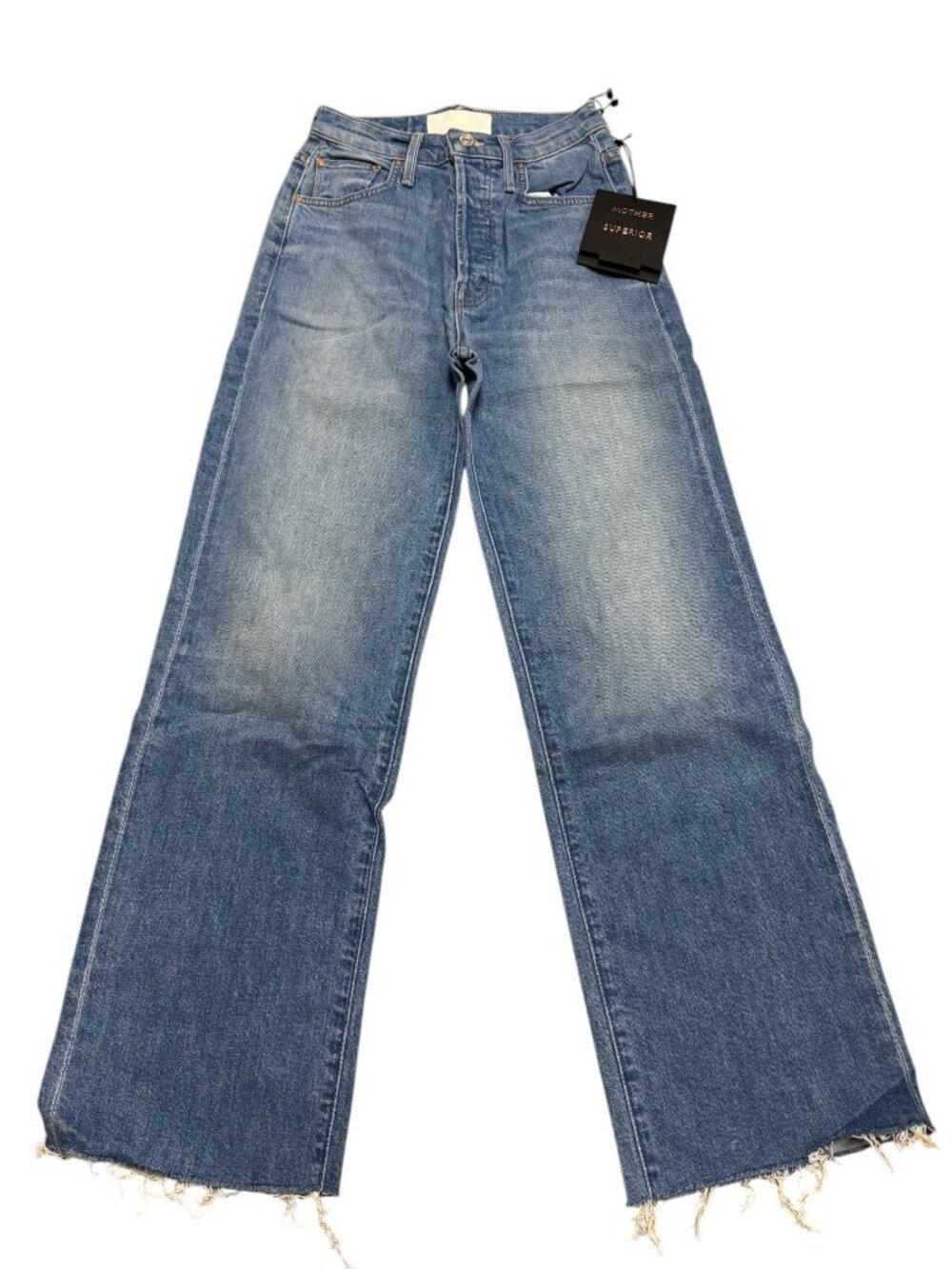 MOTHER The Rambler Ankle Fray Jeans Light Chambray Bleu Leger Size 25 NWT